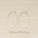 ER.400-03 // Simple Hammered Oval Link Ear Hoop Earwire, 2 Pc