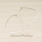 ER.401-02 // Simple Hammered Large Organic Square Link Ear Hoop Earwire, 2 Pc