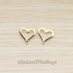 ER.403 // Line Heart Earpost, 2 Pc