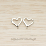 ER.403 // Line Heart Earpost, 2 Pc