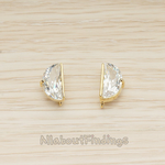 ER.407 // Half Moon Cubic Earpost, 2 Pc