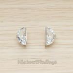 ER.407 // Half Moon Cubic Earpost, 2 Pc