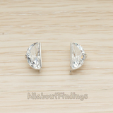 ER.407 // Half Moon Cubic Earpost, 2 Pc