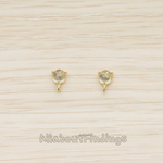 ER.414 // Mini Round Glass Earpost, 2 Pc