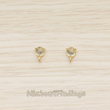 ER.414 // Mini Round Glass Earpost, 2 Pc