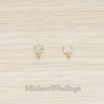 ER.414 // Mini Round Glass Earpost, 2 Pc