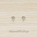 ER.414 // Mini Round Glass Earpost, 2 Pc