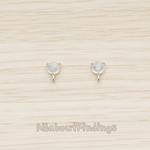 ER.414 // Mini Round Glass Earpost, 2 Pc