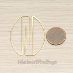 ER.437 // Flattened wire Unique Organic Oval Link Earwire, 2 Pc