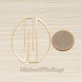 ER.437 // Flattened wire Unique Organic Oval Link Earwire, 2 Pc