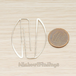 ER.437 // Flattened wire Unique Organic Oval Link Earwire, 2 Pc