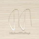 ER.437 // Flattened wire Unique Organic Oval Link Earwire, 2 Pc