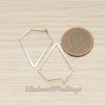 ER.438 // Flattened Wire Unique Triangle Ear Hoop Earwire, 2 Pc