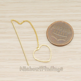 ER.440-01 // Heart Link with Long Chain Ear Pierce Earwire, 2 Pc