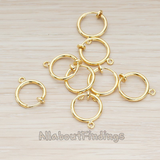 ER.659 // Round Hoop Earwire For Non-Pierced Ears Clip on hoops, 8 Pc