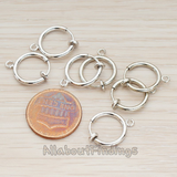 ER.659 // Round Hoop Earwire For Non-Pierced Ears Clip on hoops, 8 Pc