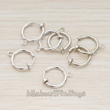 ER.659 // Round Hoop Earwire For Non-Pierced Ears Clip on hoops, 8 Pc