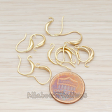 ER.664 // Short Curved French Earwire, 6 Pc