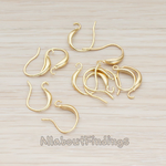 ER.664 // Short Curved French Earwire, 6 Pc