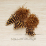 ET.802 // Fluffy Top Polka Dot Feather Pendant, 2 Pc