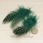 ET.802 // Fluffy Top Polka Dot Feather Pendant, 2 Pc