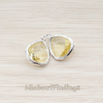 FS.060 // Textured Framed Stone Pendant, 2 Pc