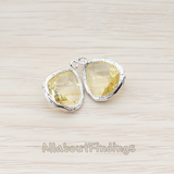 FS.060 // Textured Framed Stone Pendant, 2 Pc