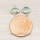 FS.125 // Small Oval Nugget Framed Stone Connector, 2 Pc