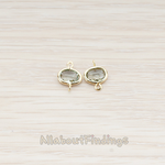 FS.125 // Small Oval Nugget Framed Stone Connector, 2 Pc