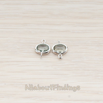 FS.125 // Small Oval Nugget Framed Stone Connector, 2 Pc