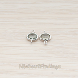 FS.125 // Small Oval Nugget Framed Stone Connector, 2 Pc