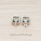 FS.128 // Square Framed Stone Connector, 2 Pc