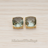 FS.131 // Square Halo Framed Stone Pendant, 2 Pc