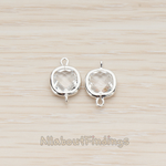 FS.146 //  Simple Framed Glass Stone Pendant, 2 Pc