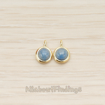 FS.206 // Mini Round Simple Framed Birth Stone Pendant, 2Pc