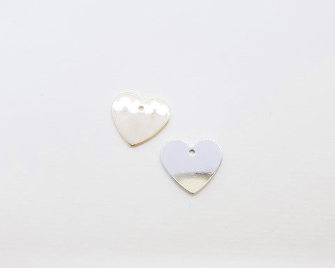 PD.0014-05 // Minimal heart Pendant, Jewelry Supplies, Jewelry Making, (Gold, Rhodium Plated), 2 pc