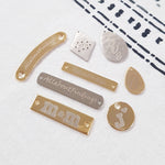 PD.1691 // Sanded Brushed Thin Flat Simple Square Pendant, 2 Pc