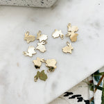 PD.971 // Plated Rabbit Flat Pendant, 2 Pc