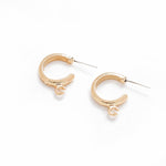 ER.514 // Fake Gold Ring Style Ear Post, 2 Pc [N-CC-0222]