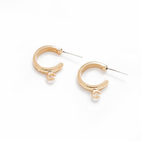 ER.514 // Fake Gold Ring Style Ear Post, 2 Pc [N-CC-0222]