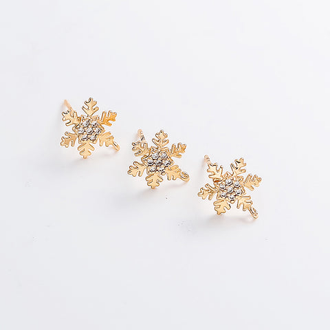 ER.500 // Cubic Snow Flake Glod Ear Post, 2 Pc