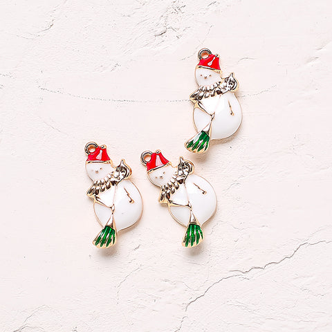 PD.1960 // Christmas Tree Snowman Ornament Pendant, 2 Pc