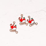 PD.1951 // Christmas Snata & Rudolph Pendant, 2 Pc