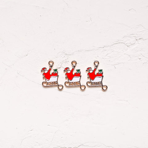 PD.1951 // Christmas Snata & Rudolph Pendant, 2 Pc