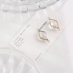 PD.2035 // Gold Frame Clear Crystal Pendant, 2 Pc