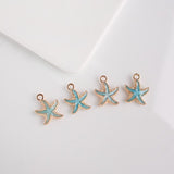 PD.2053 // Mint Starfish Pendant, 2 Pc [P-SS-0054]