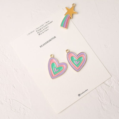 PD.2059 // Children's Story Series-My Little Pony Heart Pendant, 2 Pc [P-SS-0443]