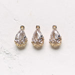 PD.2000 // Water Drop Crystal Petal Body Pendant, 2 Pc