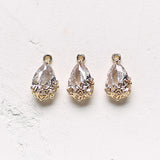 PD.2000 // Water Drop Crystal Petal Body Pendant, 2 Pc