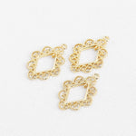 PD.2152 // Gold Line - Rombus Frame Pendant, 2 Pc / P-DQ-0230